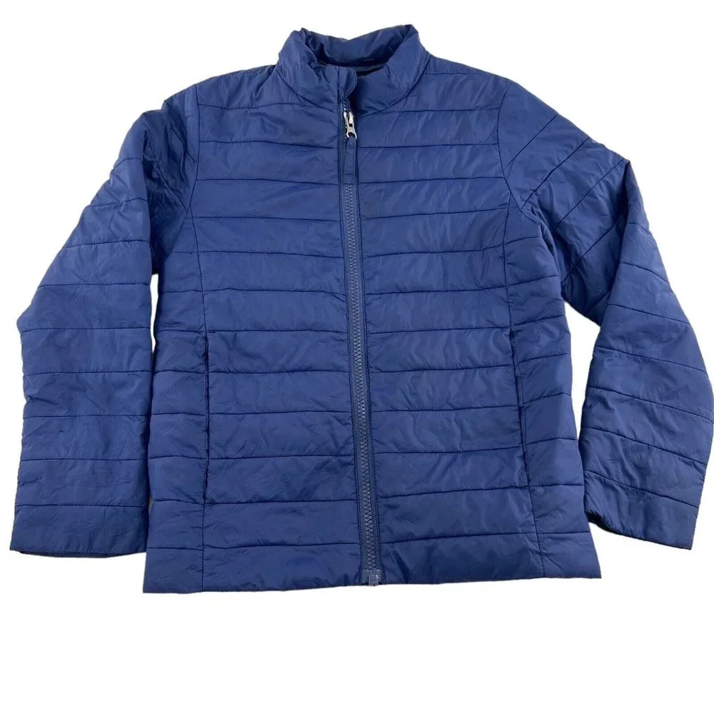 Lands' End Kids Blue Puffer Jacket - Picture 1 of 6